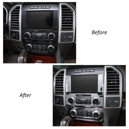Central Control GPS Navigation Panel Frame Decor Cover Trim For Ford F150 15-20