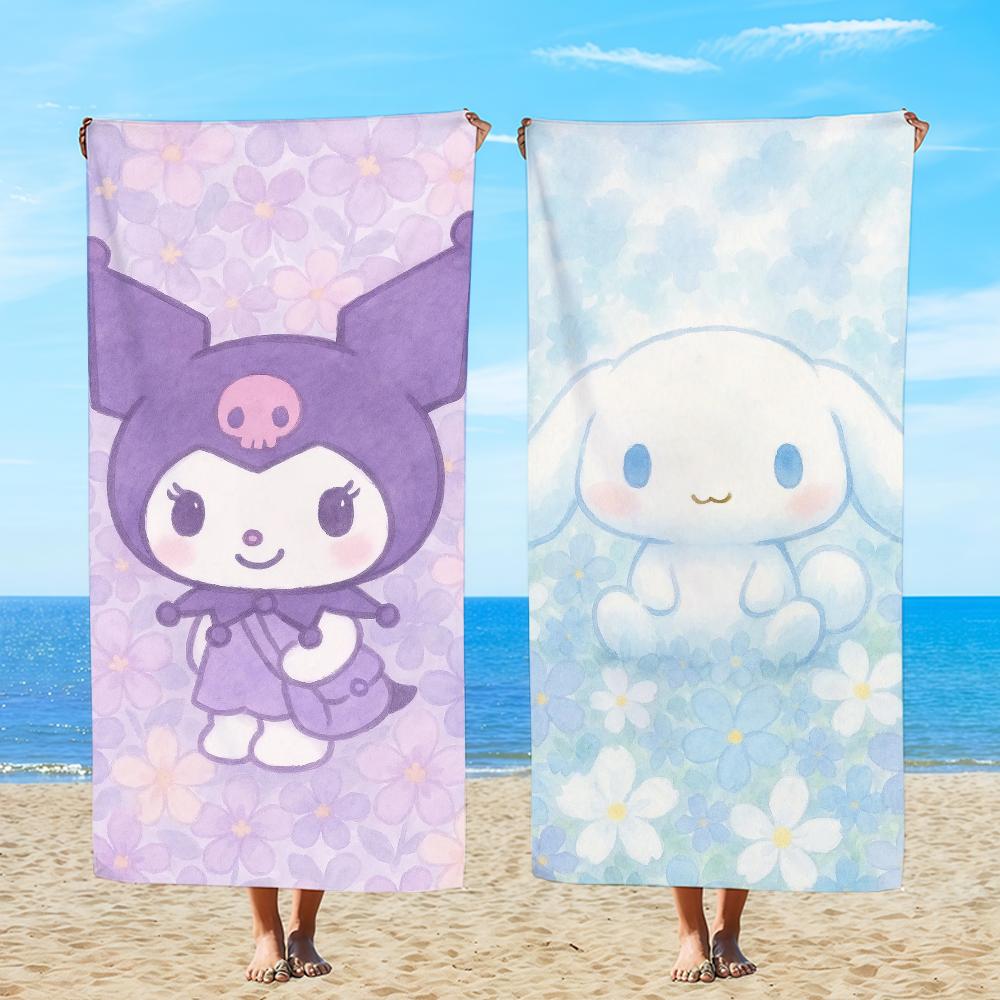 Towel Textile Bathrobe Beach Quick-Drying Lightweight Beautiful Portable Camping Swim Family Pool Flower SRO Travel