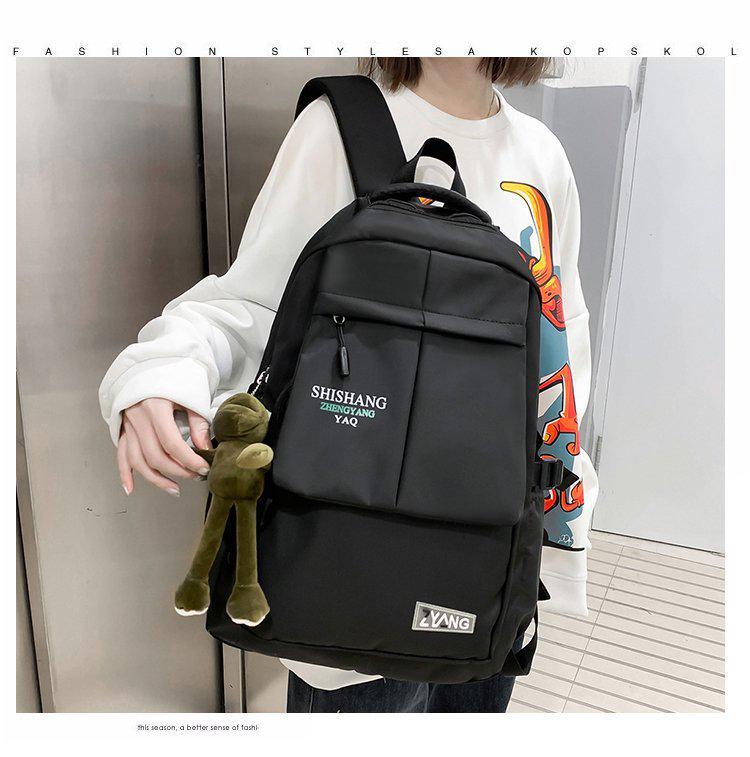 Harajuku Style Color Block Backpack: Unisex Korean Version for High School and College Students