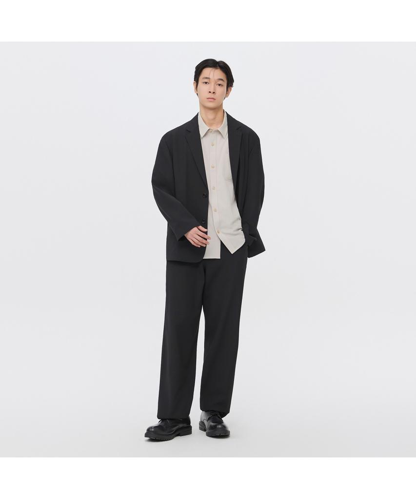 Keoseuuteommellou [Essentials] Black Loose Fit Setup Pants C9Pam26421Bkx