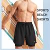 Li-Ning Quick-Dry Double-Layer Anti-Embarrassment Hot Spring Leisure Beach Shorts Unisex Shorts Black LN-LSKV607-1