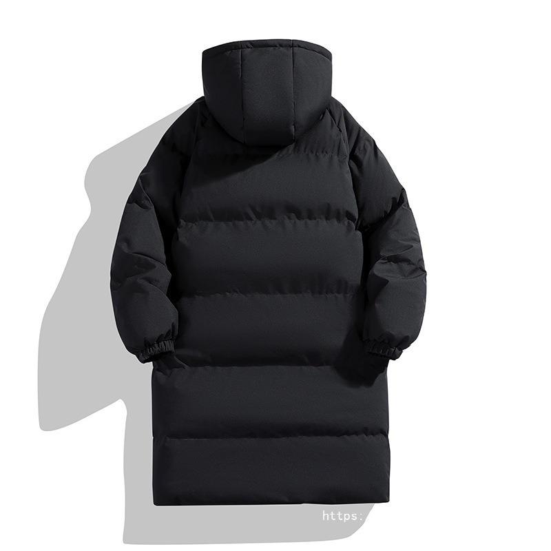 Cotton Clothes Men's New Winter Thickened Medium and Long Cotton Clothes Men's and Women's Large Size Hooded Warm Bread