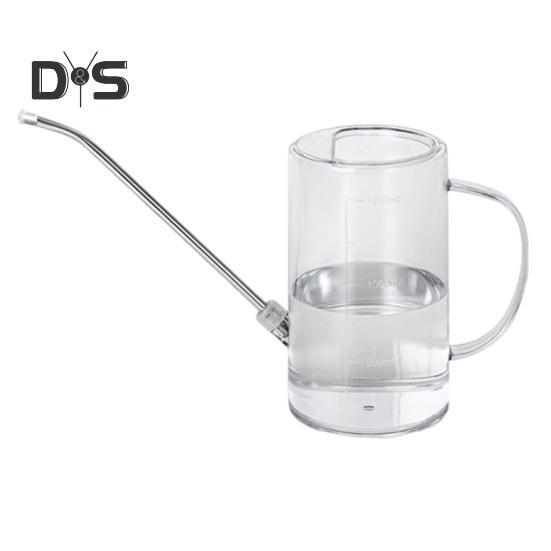 

Лейка 1,5 л из нержавеющей стали с длинным носиком, прозрачный ручной распылитель для офиса, сада, комнатных и уличных растений