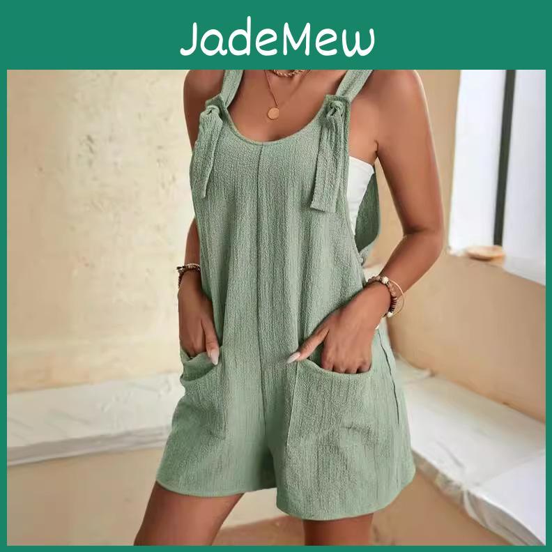 Casual Fashion Womens Jumpsuit Summer Suspender Shorts Jumpsuit Backless Pants