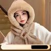 Hut für Damen Winter Doppellagig Dick Plüsch Ohrenschutz Warm Winddicht Hut Schal Integriert Outdoor Hut