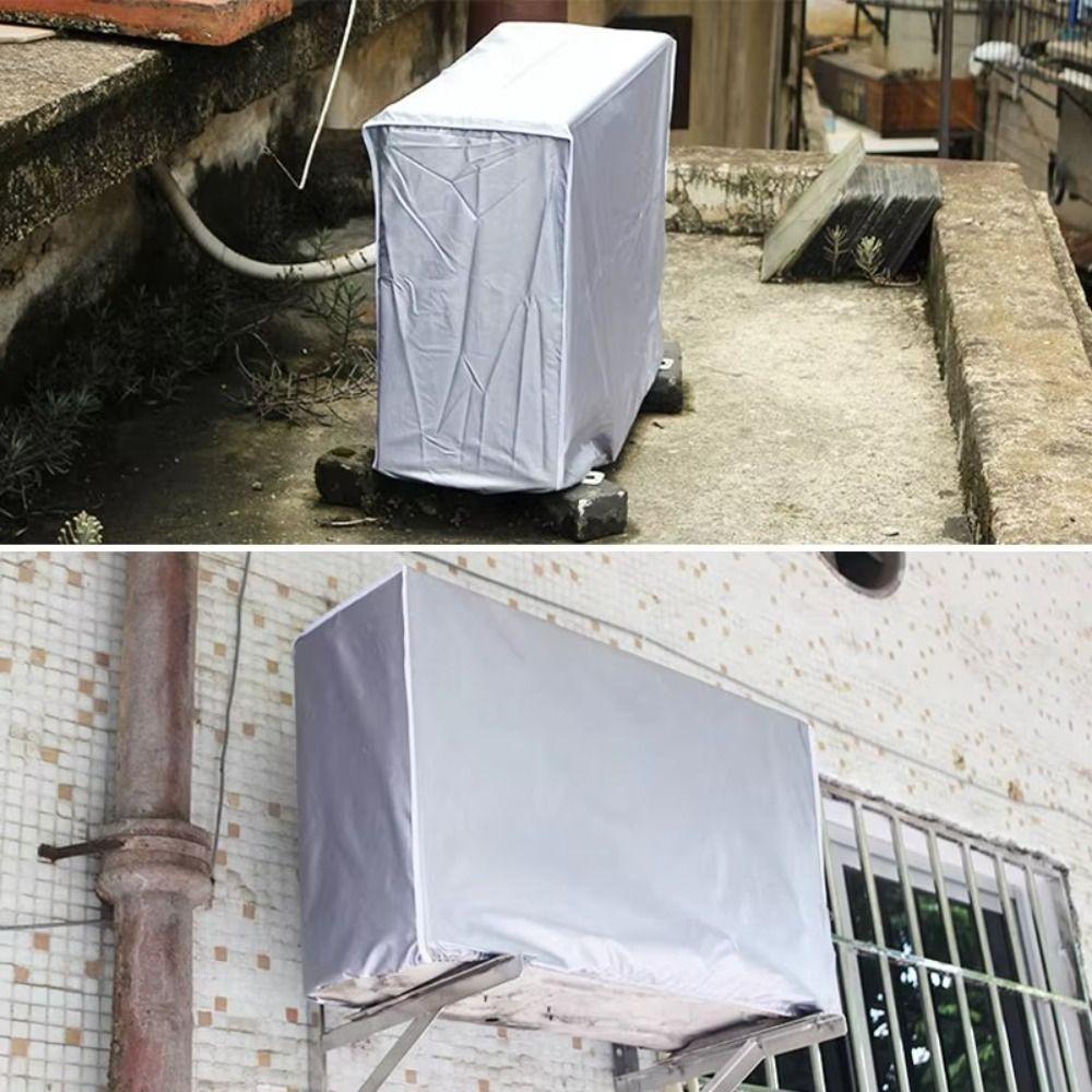 Silver Air Conditioner Cover Multisize Waterproof Dust Cover Air Conditioner Protective  Outdoor