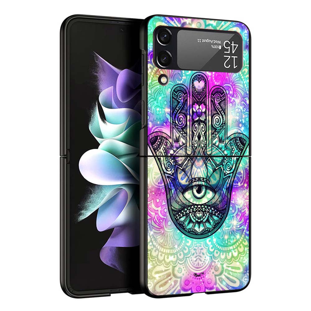 Totem Mandala Colorful Flower Phone Case For Samsung Galaxy Z Flip7 Flip6 5G Flip5 Flip4 Flip3 ZFlip 7 6 3 4 5 Shockproof Back C