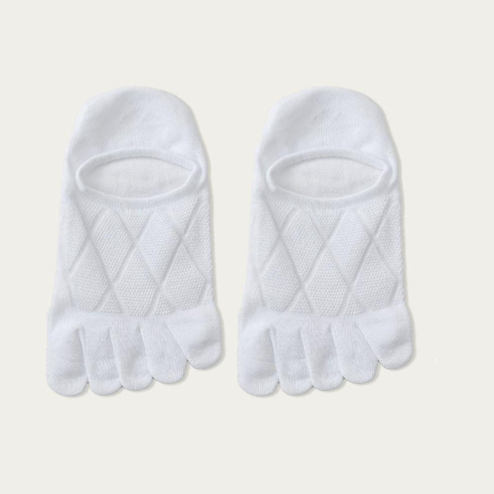 

Новые мужские носки-следки, сетчатые, полые, короткие носки-невидимки до щиколотки, спортивные, влагоотводящие, хлопковые, дышащие, носки-лодочки с пятью пальцами белый