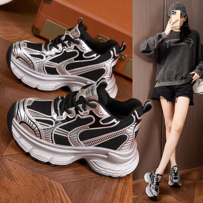 Daddy Shoes Women's 2025 Autumn Korean Version Versatile New Casual Sneakers Lightweight Thick-soled Inner Heightening Shoes Women's Shoes