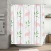 Modern Pink Swan Leaf Shower Curtain For Bathroom Decor Water-Resistant Fabric With Hooks 72 X 84 Inches Long