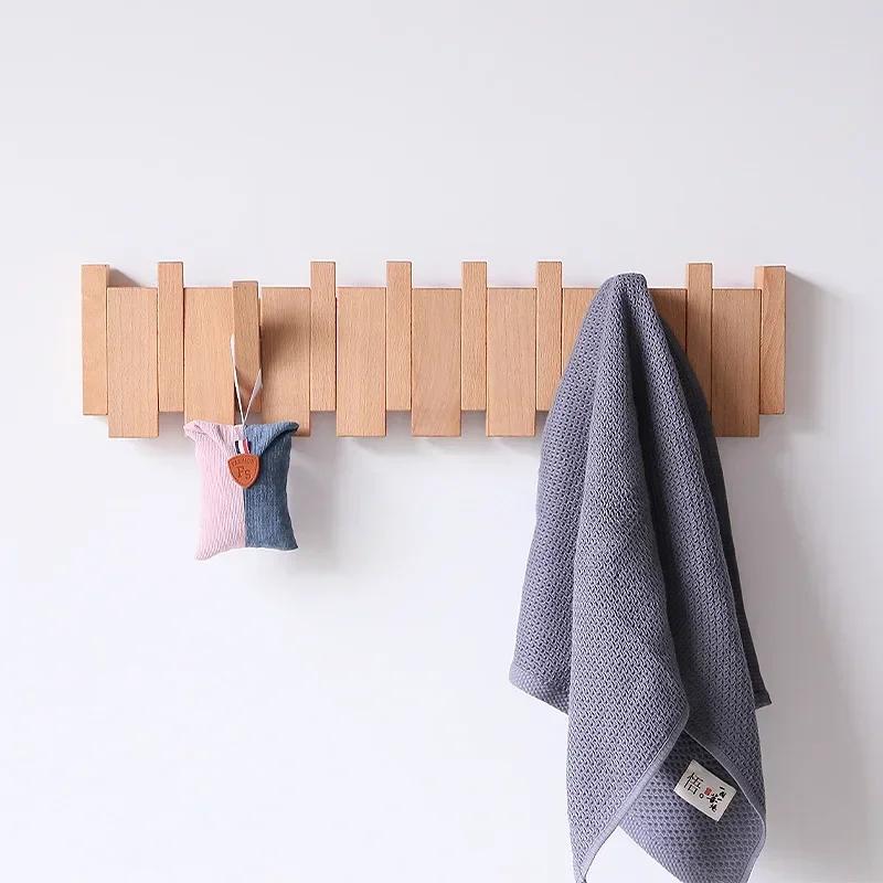 Beech Wooden Clothes Hangers Wall Mounted Organizer Clothes Hangers Piano Cap Hat Hanging Organizers Multipurpose Clothing Rack