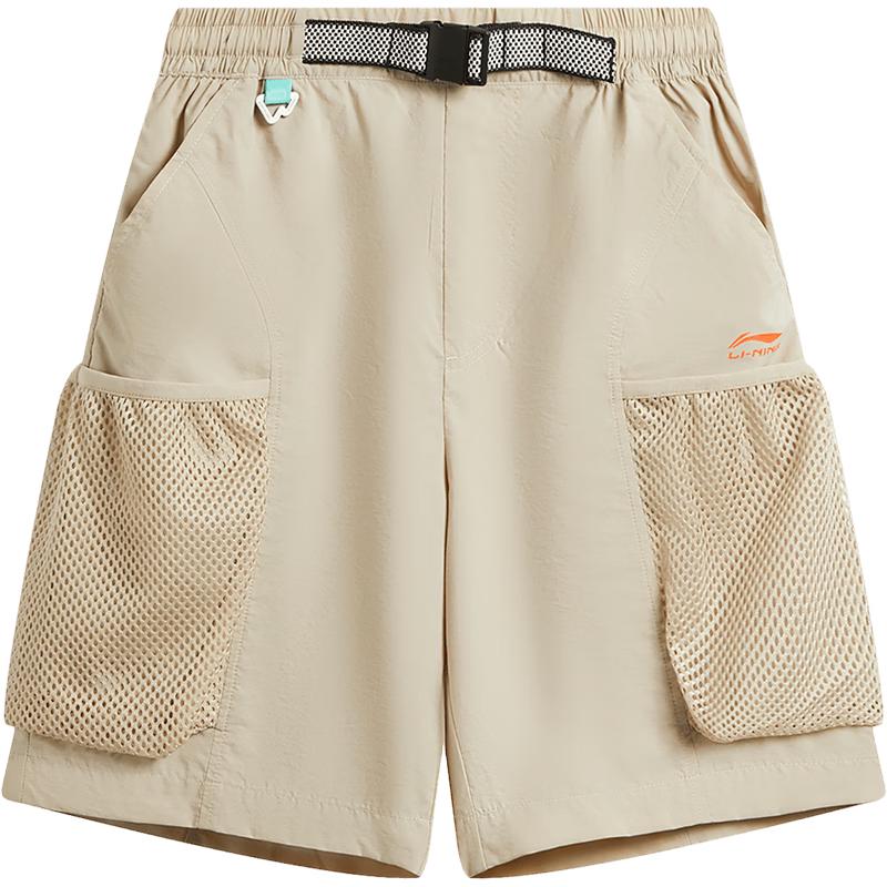 Li-Ning Boys Loose Fit Cargo Mesh Pocket Athletic Shorts 175