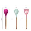 12-teiliges Kochutensilien-Set Silikon Bunt Holzgriff Kochen Küchenutensilien-Set Bunt