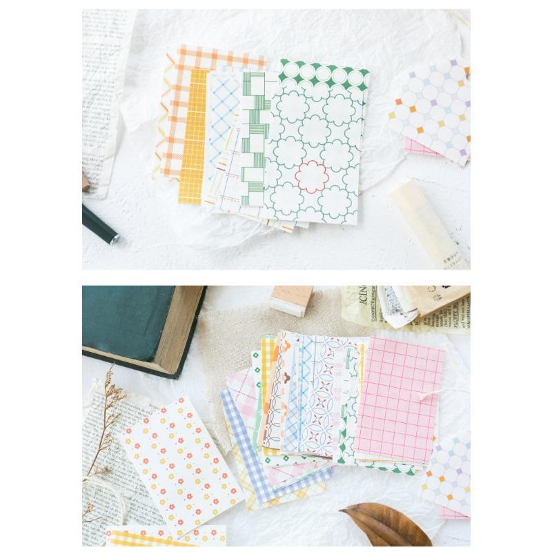 Small Fresh Plaid Pattern Decorative Material Paper For Journal Bookmark Label Decoration