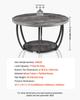 Coffee Table, Modern Round Coffee Table, 2 Tiers Wooden Circle Center Desk with Open Storage, Minimalist Sturdy Metal Frame Accent End Desk for Living