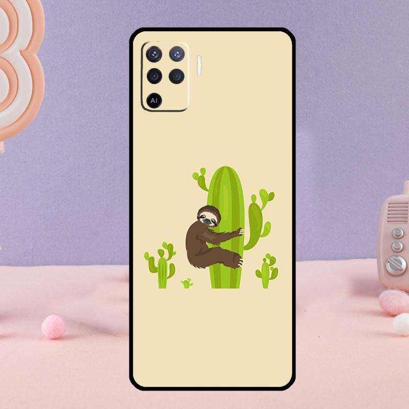 Cacti Sloths Phone Case For Oppo A38 A18 A58 A78 A98 A79 A40 A60 A80 A16 A76 A96 A15 A74 A94 A54 A77 A17