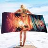 1 piece microfiber hair band wolf coconut tree landscape print beach towel mountain climbing yoga beach swimming seaside sports