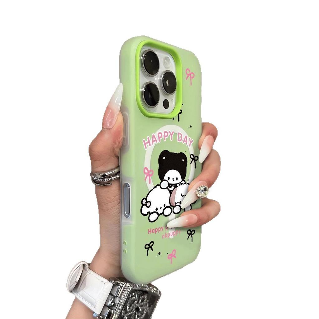 Magnetic Jelly Two-in-one For Apple Mobile Phone Case Premium Caseti Double Layer Mobile Phone Case Ins Little Black Cat Mobile Phone Case