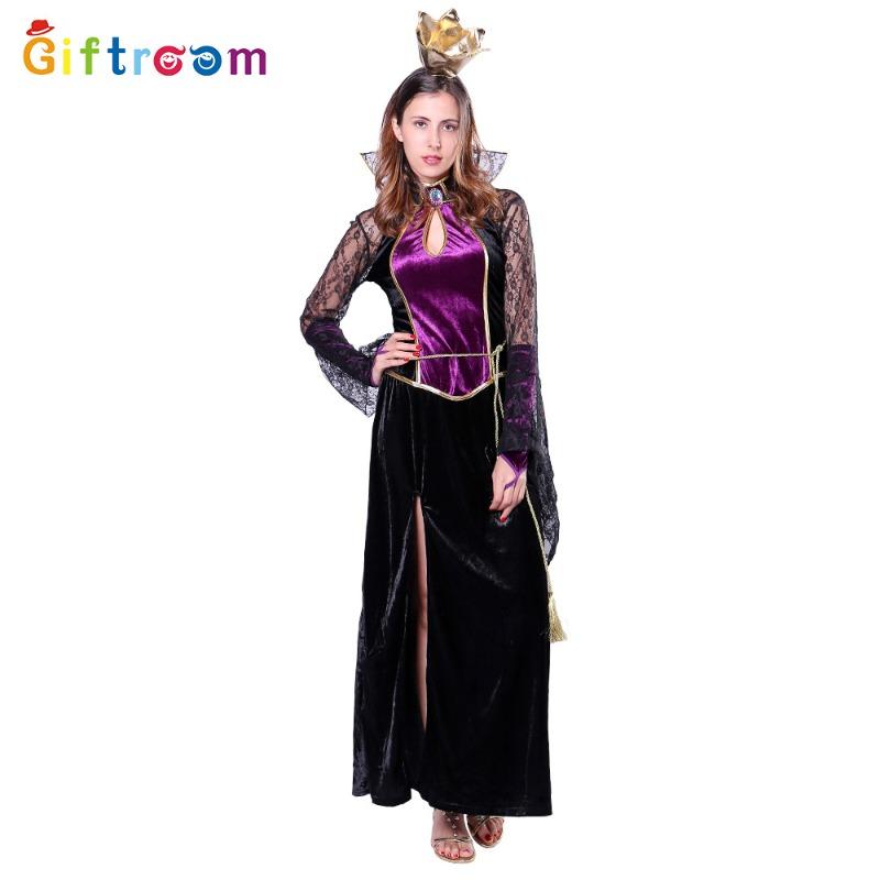 Halloween Witch Vampire Snake Demon Purple Crown Witch Game Character Parody Costume