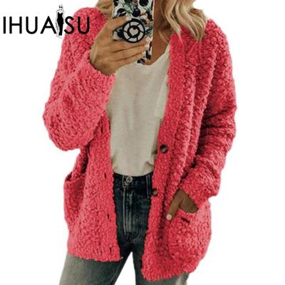 Moda Casual de Otoño e Invierno para Mujer Abrigo de Lana de Cordero Talla Grande en El