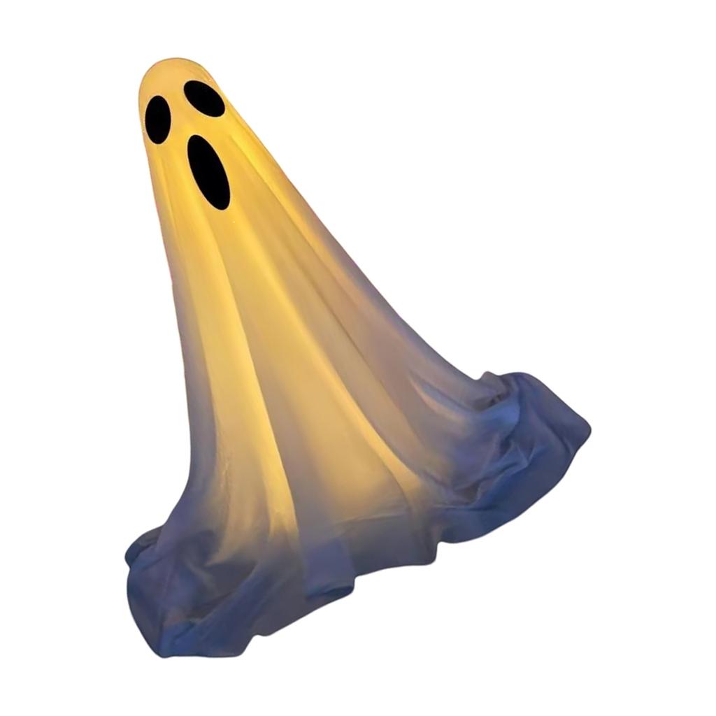 Adjustable Height LED Lighted Ghost Decorations For Halloween Outdoor Indoor Party Haunted House With Windproof Water Base