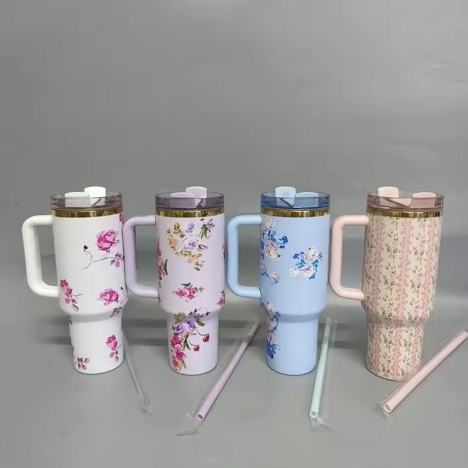 2025 Ice King Cup 40oz 5d Color Insulated Cup Coffee Cup With Cold Insulation 304 Stainless Steel Straw For Automobiles Gift
