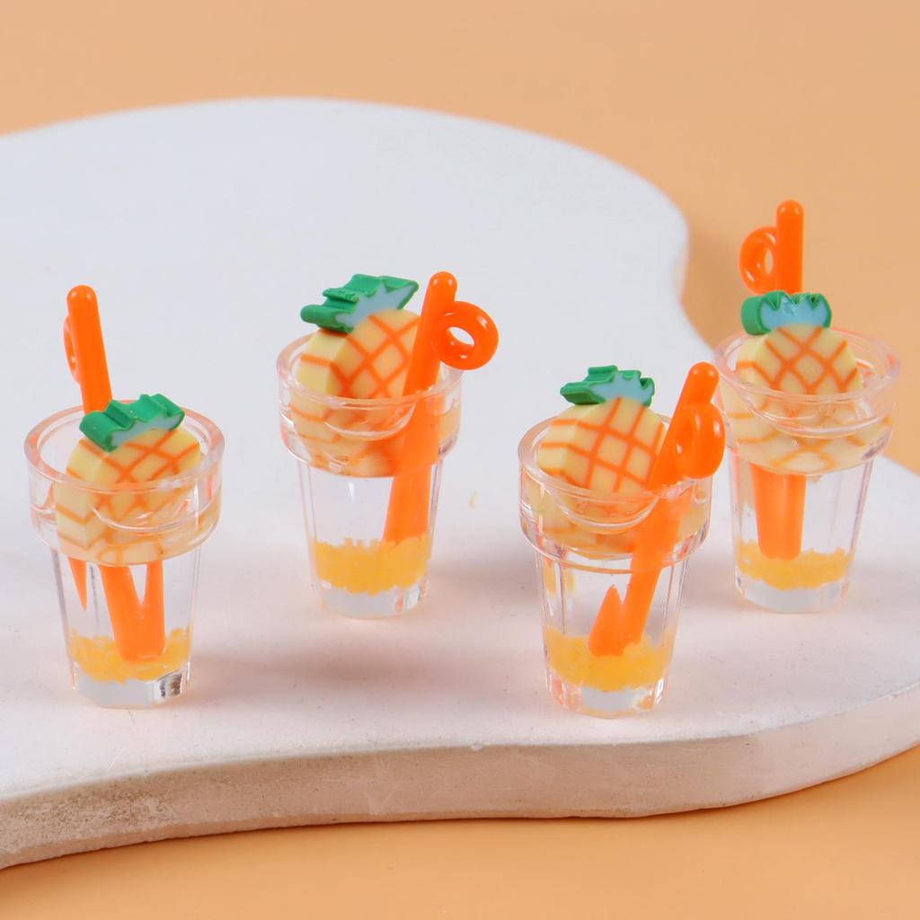 Mini Luminous Fruit Straw Cup Keychain Pendant - Cute Jewelry Accessory
