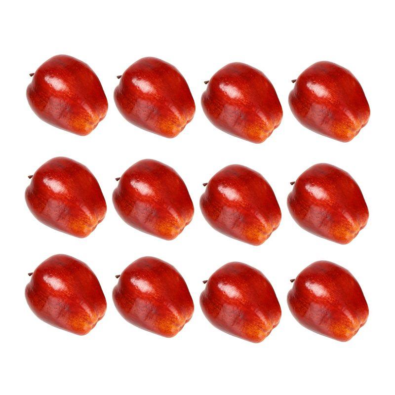 A84E-12 шт. Искусственные фрукты Яблоки Искусственные яблоки Реалистичная имитация Красные яблоки Декор для дома и дома Для натюрморта Декор для кухни красный