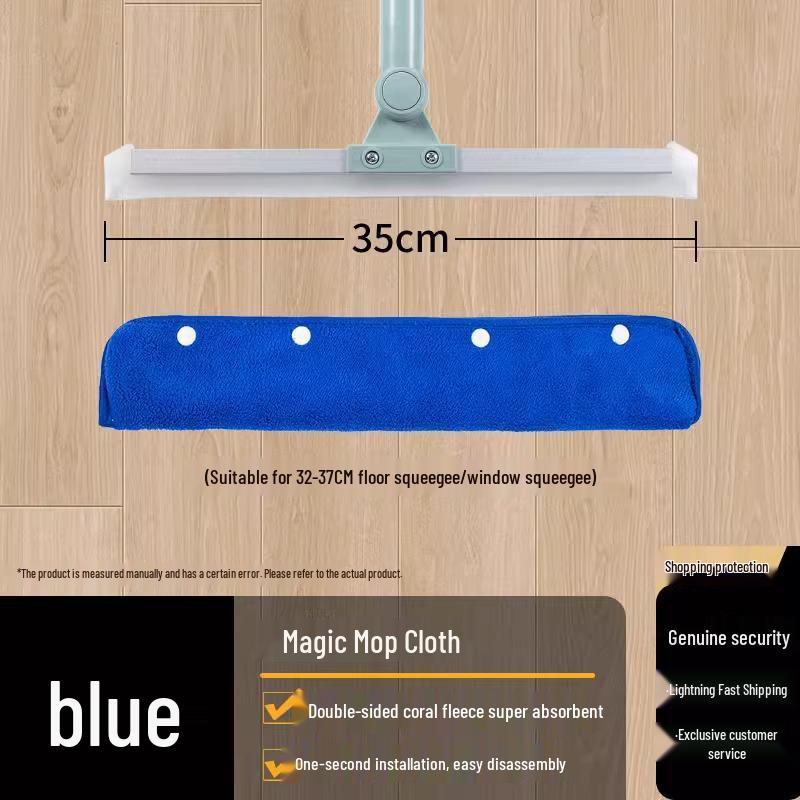Coral Fleece Magic Mop Squeegee Replacement Cover - Broom Mop Cloth Floor Scraper Towel