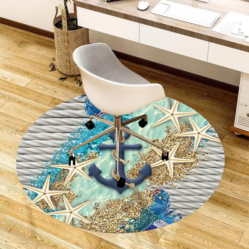 1pc Office Carpet Chair Mats Nautical Anchor Coastal Decor Perfect for Decorating Office Chairs, Living Rooms, Or Bedrooms