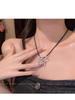 Rhinestone Butterfly & Bow Pearl Clavicle Necklace - Elegant Design for Women