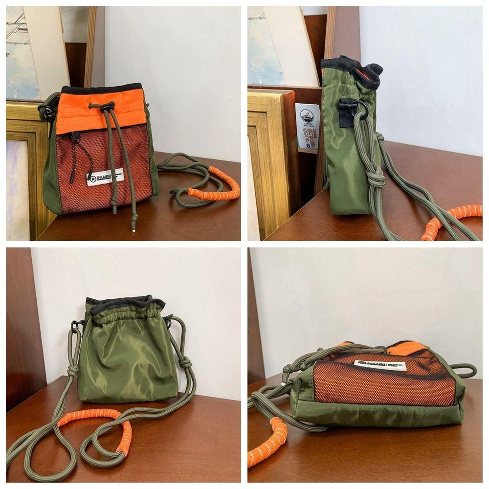 Pleated Men Messenger Bag Nylon Mini HandBag Fashion Drawstring Crossbody Bag  Kids