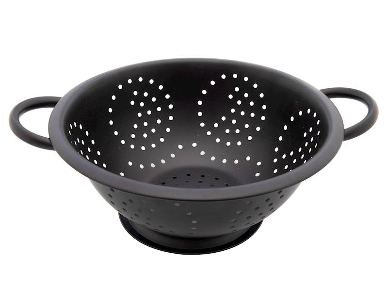 BLACK METAL BASKET FOR FRUIT AND VEGETABLES BOWL 24 Cm IMITATION OF A STRAINER