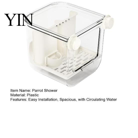 Automatic Bird Waterer Bath, Parrot Shower with Circulating Water, Indoor Rotating Perch for Birds Bath Feeder, Cage Accessory Parakeet Budgie
