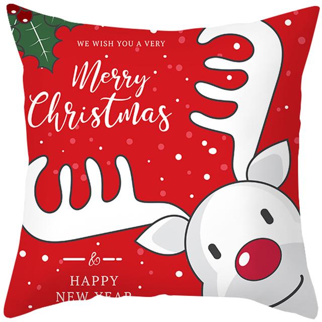 Christmas Cushion Cover Gnome Santa Sleigh Sofa Pillowcase  Decorations Navidad