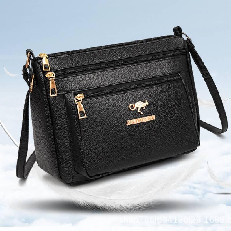 Kangaroo Womens Pattern Single Shoulder Crossbody Bag Black Bags Decoration