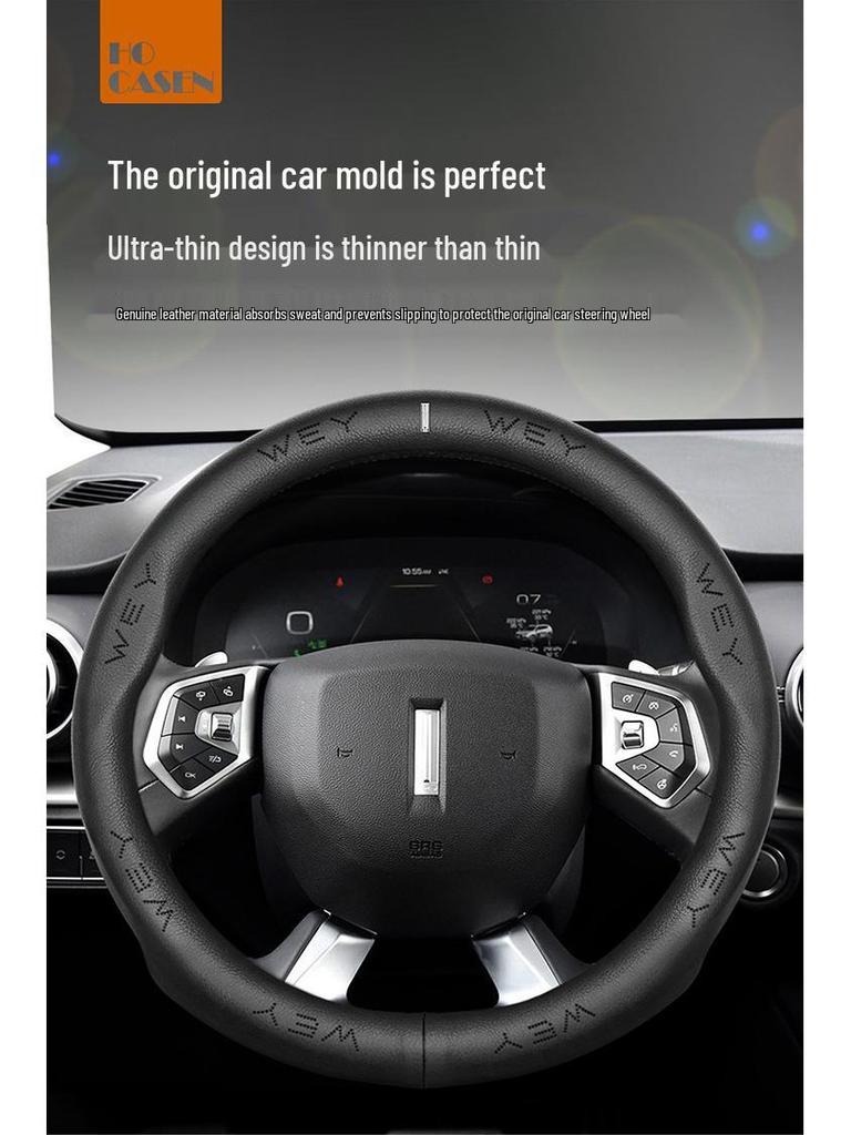 Genuine Leather Steering Wheel Cover for Great Wall WEY Mocha, VV6, VV5, VV7GT, Macchiato, Latte