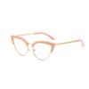 Stylish Cat Eye Glasses Frame Women's Fashion Eyewear Black Gold Metal Lightweight Comfortable Optical Spectacles