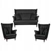 Lounge Set of Furniture Wingback Eco Leather Sofa Scandinavian Armchairs Family Meble
