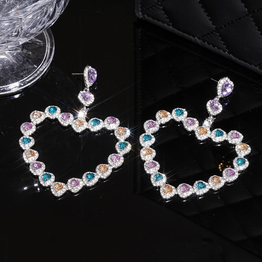 Exaggerated Hollow Heart Earrings - Dopamine Chic  Fresh  Unique  and High-end Earrings