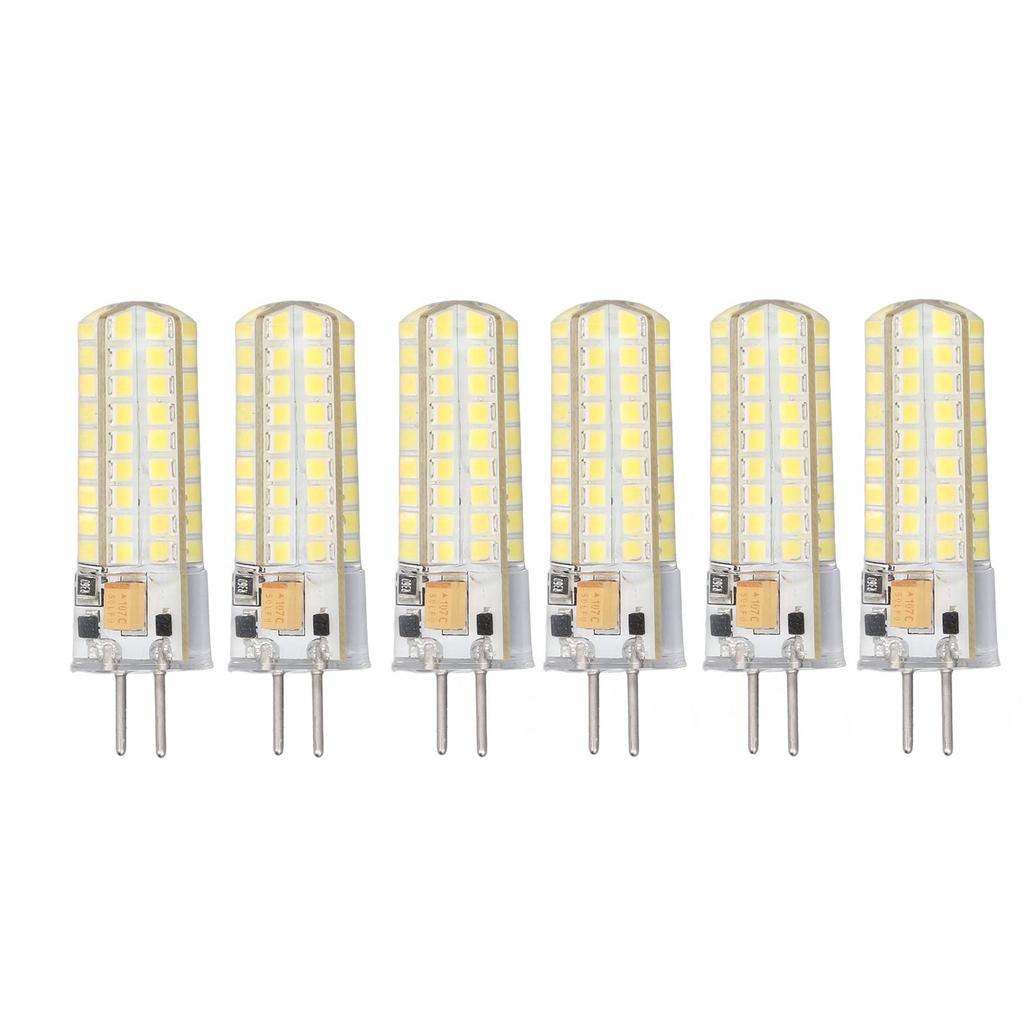 6-Pack GY6.35 LED Bulbs, 7W ACDC12V, 700lm, 360-Degree LED Cone Bulbs, for Pendant Lamps and Ceiling Lamps (Bright Light)