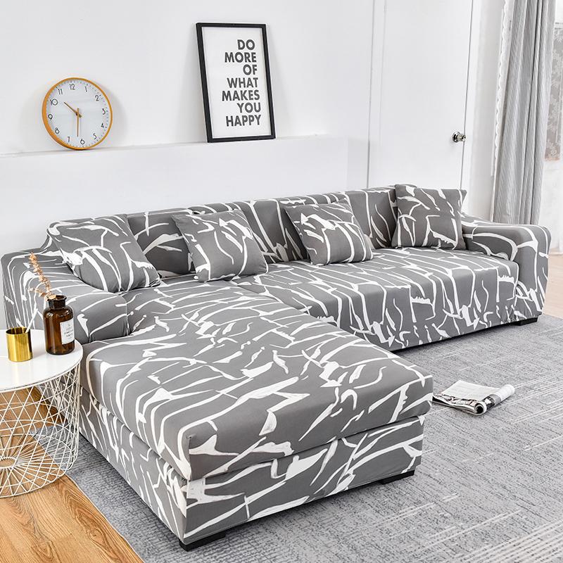 Chaiselongue-Sofabezug in L-Form, 2 Stück erforderlich, Stretch-Sofabezug, universeller Stretch-Ecksofabezug, Schnittschutz