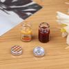 2PCS 1:12 Dollhouse Miniature Food Mini Strawberry Sauce Jam Honey Food Lemon Water For Doll Kitchen Toy Accessories