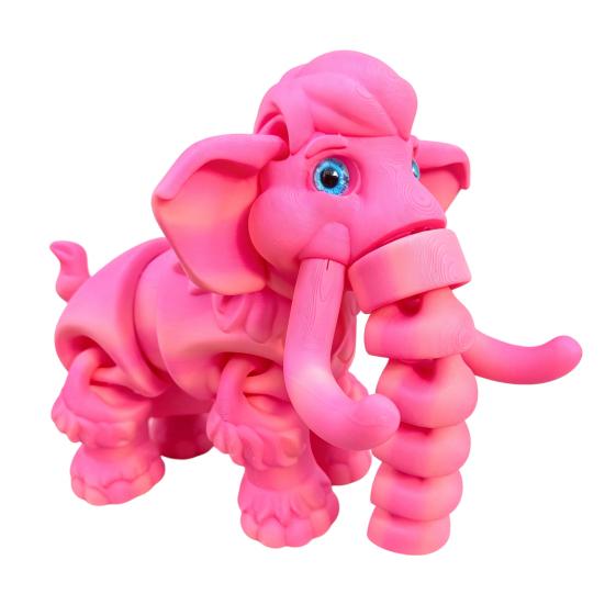 3D-gedruckte Mammutfigur, Elefanten-Ornament mit beweglichen Gelenken, Tier-Fidget-Spielzeug zur Stressbewältigung für Kinder, Dekoration für Zuhause und Büro