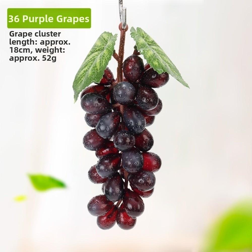 Realistic Artificial Grapes Bunches Decorative Simulation Artificial Faux Fruits Green Grass Fake Grape Bundles
