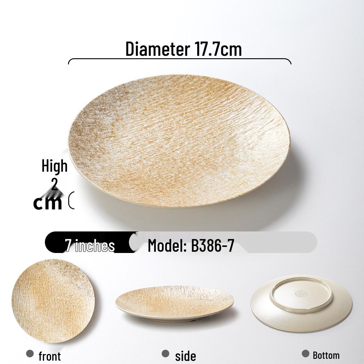 Xiangyuanmei Gold Glazed Melamine Round Plates for Hot Pot & Cold Dishes