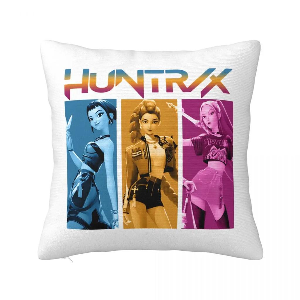 Huntrix Saja Boys KPop Demon Hunters Square Pillow Cases Cushion Cover Novelty Polyester Decorative Pillowcover for Seat 45*45cm