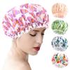 Waterproof Bath Hat Bathroom Shower Hair Cover Women Supplies Shower Cap Adult Shower Bath Bathing Caps Flower Print Elastic Cap