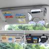 Car Sun Visor Organizer Storage Travel Document Holder With Multi-Pocket PU Leather Cards Receipts Pouch With Zip