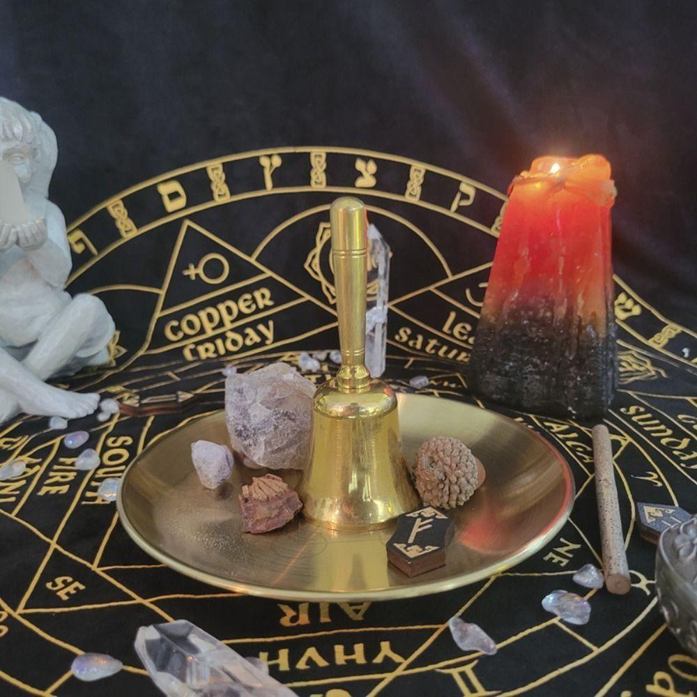 Pentagram Altar Ritual Burning Holder Plate 14cm Stainless Steel Burning Flat Bowl Multi-purpose Durable Candle Holder